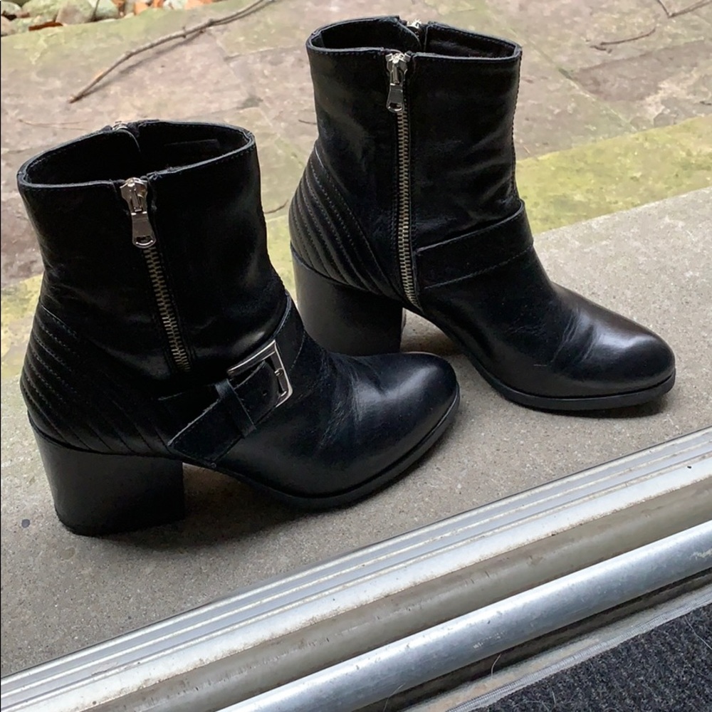 Made in Italy Leather Moto ankle boots